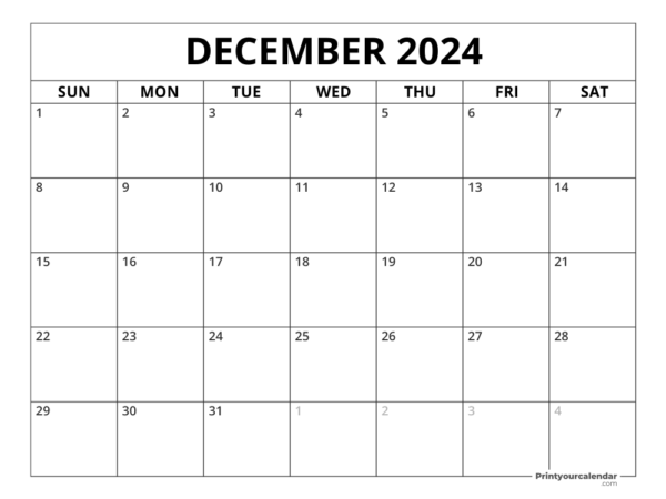 December 2024 Calendar