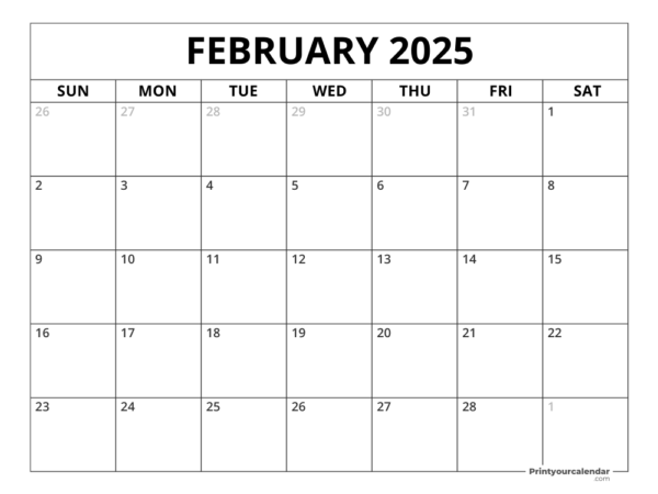 February 2025 Calendar