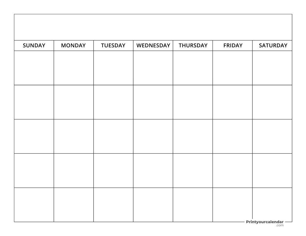 Free Printable Blank Calendar