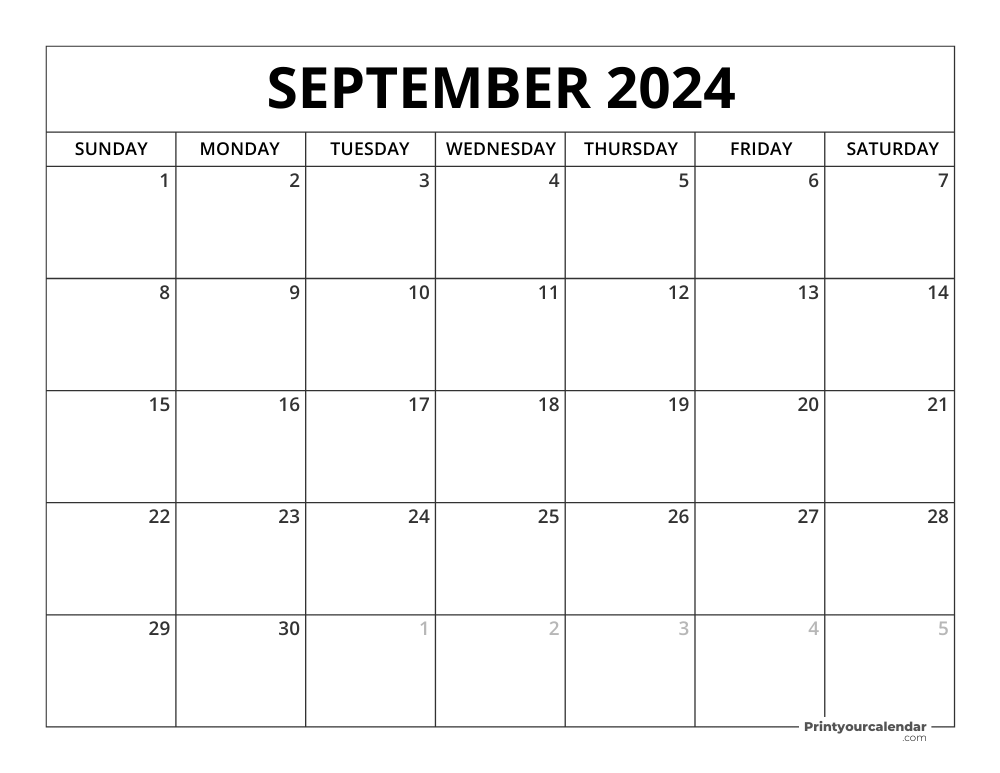 September 2024 Calendars - Free Printable