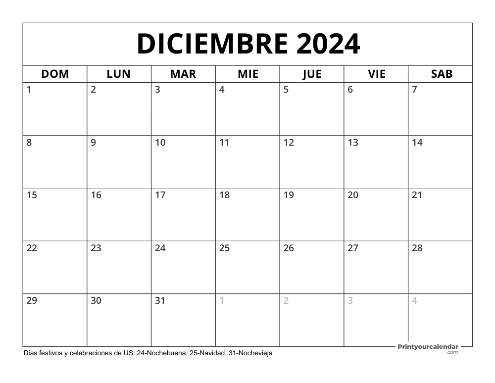 December 2024 Calendar with Holidays