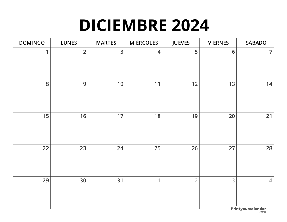 Printable December 2024 Calendar