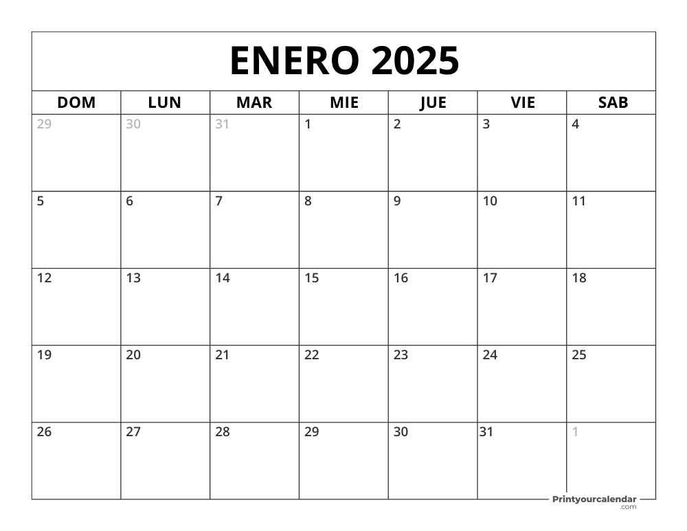 January 2025 Calendar