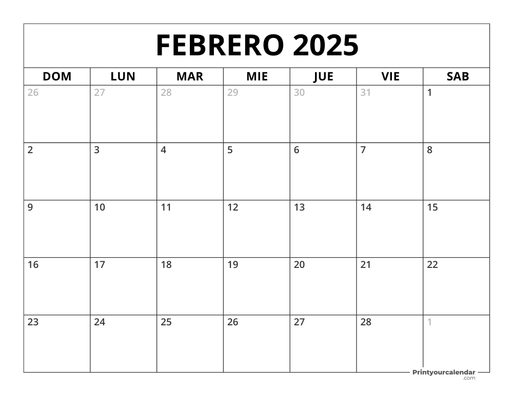 February 2025 Calendar