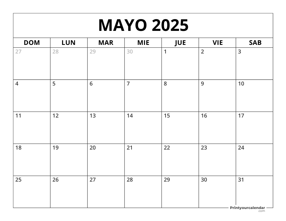 May 2025 Calendar