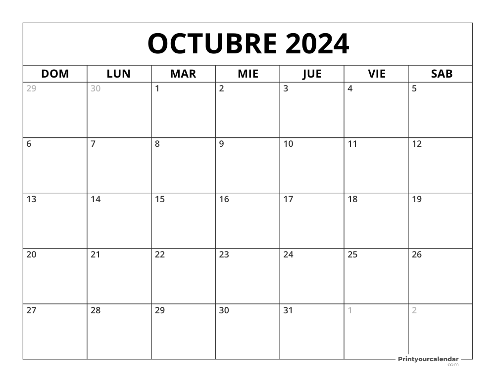 October 2024 Calendar