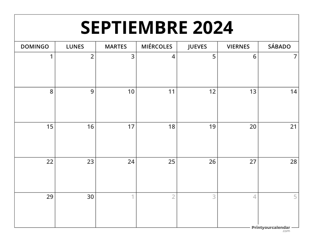 Printable September 2024 Calendar