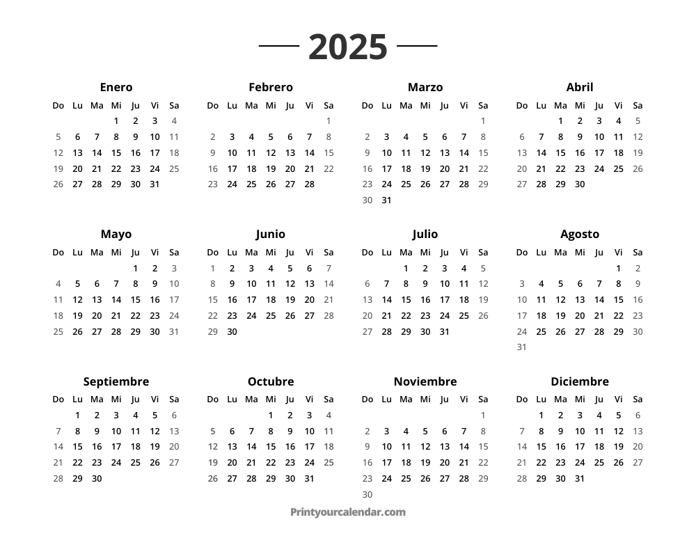 2025 Calendar Printable