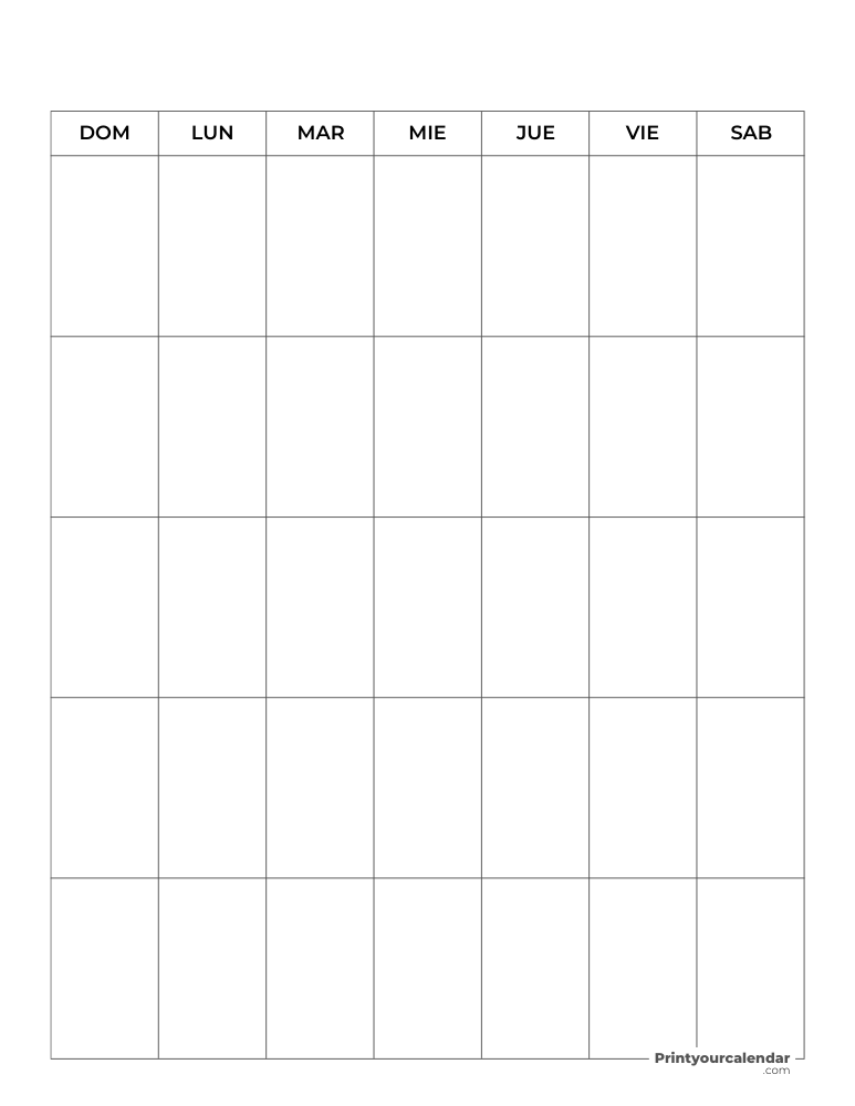 Free Blank Calendar