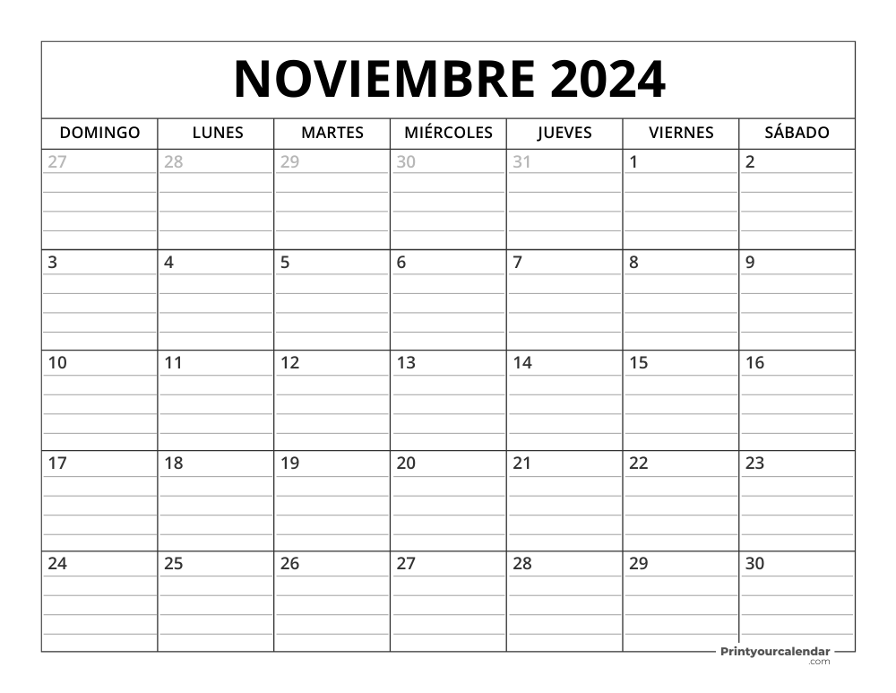 November 2024 Calendar Template