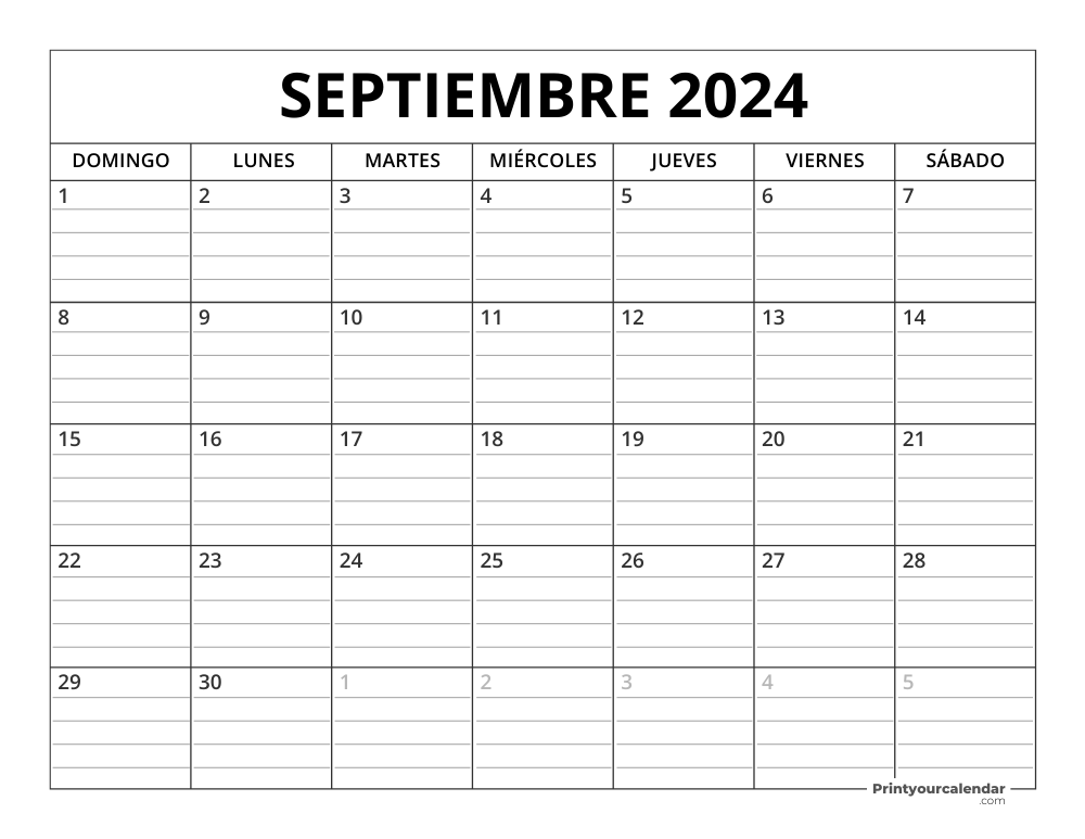 September 2024 Calendar Template