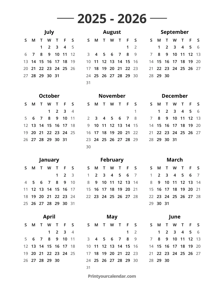 2025 2026 Calendar