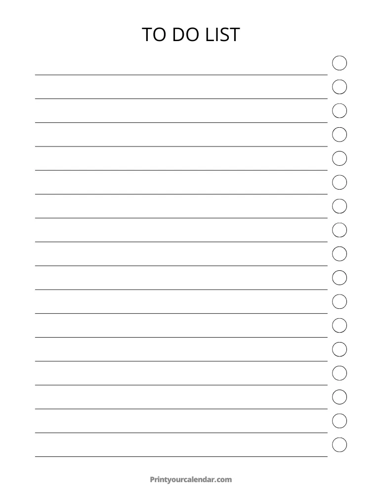 Printable To Do List Template 11