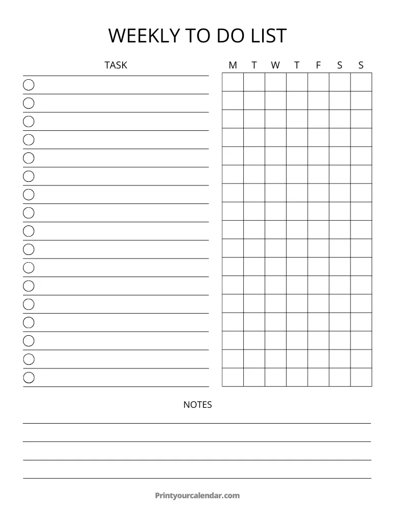 Printable Weekly To Do List Template 15