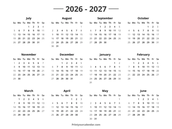Calendario 2026 2027